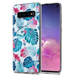 Cadorabo Flower Case for Samsung Galaxy S10 4G Cover Protection TPU - TURTLE LEAVES