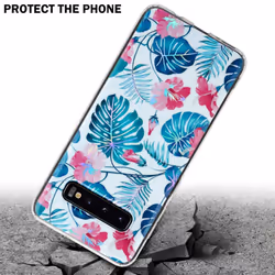 Cadorabo Flower Case for Samsung Galaxy S10 4G Cover Protection TPU - TURTLE LEAVES