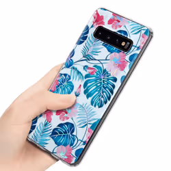 Cadorabo Flower Case for Samsung Galaxy S10 4G Cover Protection TPU - TURTLE LEAVES