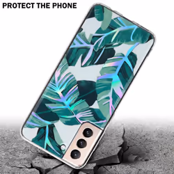 Cadorabo Flower Case for Samsung Galaxy S21 PLUS Cover Protection TPU - BANANA LEAVES