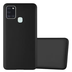Cadorabo Case for Samsung Galaxy A21s Cover Matt Metallic Protection TPU Silicone Gel Back case - METALLIC BLACK