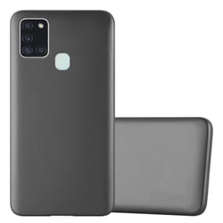 Cadorabo Case for Samsung Galaxy A21s Cover Matt Metallic Protection TPU Silicone Gel Back case - METALLIC GREY