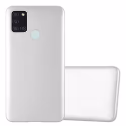 Cadorabo Case for Samsung Galaxy A21s Cover Matt Metallic Protection TPU Silicone Gel Back case - METALLIC SILVER