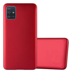 Cadorabo Case for Samsung Galaxy A51 5G Cover Matt Metallic Protection TPU Silicone Gel Back case - METALLIC RED