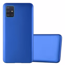 Cadorabo Case for Samsung Galaxy A51 5G Cover Matt Metallic Protection TPU Silicone Gel Back case - METALLIC BLUE