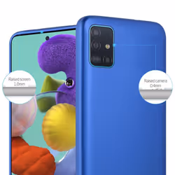Cadorabo Case for Samsung Galaxy A51 5G Cover Matt Metallic Protection TPU Silicone Gel Back case - METALLIC BLUE