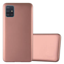 Cadorabo Case for Samsung Galaxy A51 5G Cover Matt Metallic Protection TPU Silicone Gel Back case - METALLIC ROSÃ GOLD
