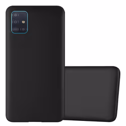 Cadorabo Case for Samsung Galaxy A71 5G Cover Matt Metallic Protection TPU Silicone Gel Back case - METALLIC BLACK