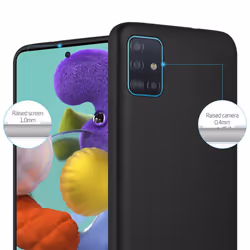 Cadorabo Case for Samsung Galaxy A71 5G Cover Matt Metallic Protection TPU Silicone Gel Back case - METALLIC BLACK