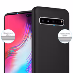 Cadorabo Case for Samsung Galaxy S10 5G Cover Matt Metallic Protection TPU Silicone Gel Back case - METALLIC BLACK