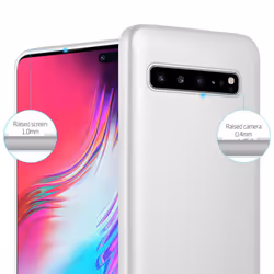 Cadorabo Case for Samsung Galaxy S10 5G Cover Matt Metallic Protection TPU Silicone Gel Back case - METALLIC SILVER