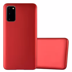 Cadorabo Case for Samsung Galaxy S20 Cover Matt Metallic Protection TPU Silicone Gel Back case - METALLIC RED