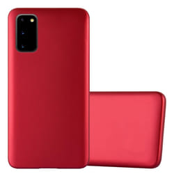 Cadorabo Case for Samsung Galaxy S20 Cover Matt Metallic Protection TPU Silicone Gel Back case - METALLIC RED