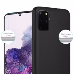 Cadorabo Case for Samsung Galaxy S20 PLUS Cover Matt Metallic Protection TPU Silicone Gel Back case - METALLIC BLACK