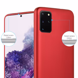 Cadorabo Case for Samsung Galaxy S20 PLUS Cover Matt Metallic Protection TPU Silicone Gel Back case - METALLIC RED
