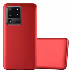 Cadorabo Case for Samsung Galaxy S20 ULTRA Cover Matt Metallic Protection TPU Silicone Gel Back case - METALLIC RED