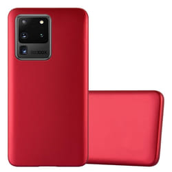 Cadorabo Case for Samsung Galaxy S20 ULTRA Cover Matt Metallic Protection TPU Silicone Gel Back case - METALLIC RED