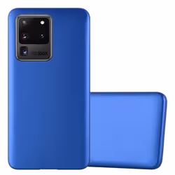 Cadorabo Case for Samsung Galaxy S20 ULTRA Cover Matt Metallic Protection TPU Silicone Gel Back case - METALLIC BLUE