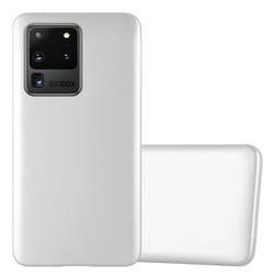 Cadorabo Case for Samsung Galaxy S20 ULTRA Cover Matt Metallic Protection TPU Silicone Gel Back case - METALLIC SILVER
