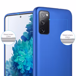 Cadorabo Case for Samsung Galaxy S20 FE Cover Matt Metallic Protection TPU Silicone Gel Back case - METALLIC BLUE