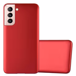 Cadorabo Case for Samsung Galaxy S21 5G Cover Matt Metallic Protection TPU Silicone Gel Back case - METALLIC RED