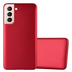 Cadorabo Case for Samsung Galaxy S21 5G Cover Matt Metallic Protection TPU Silicone Gel Back case - METALLIC RED