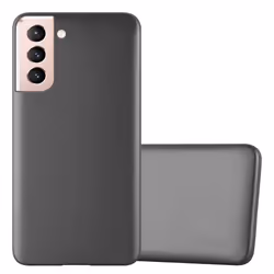 Cadorabo Case for Samsung Galaxy S21 5G Cover Matt Metallic Protection TPU Silicone Gel Back case - METALLIC GREY