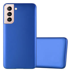 Cadorabo Case for Samsung Galaxy S21 5G Cover Matt Metallic Protection TPU Silicone Gel Back case - METALLIC BLUE