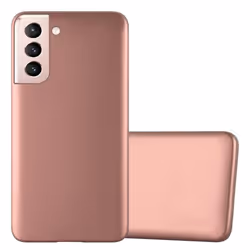 Cadorabo Case for Samsung Galaxy S21 5G Cover Matt Metallic Protection TPU Silicone Gel Back case - METALLIC ROSÃ GOLD