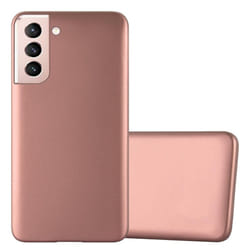 Cadorabo Case for Samsung Galaxy S21 5G Cover Matt Metallic Protection TPU Silicone Gel Back case - METALLIC ROSÃ GOLD