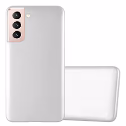 Cadorabo Case for Samsung Galaxy S21 5G Cover Matt Metallic Protection TPU Silicone Gel Back case - METALLIC SILVER