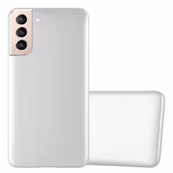 Cadorabo Case for Samsung Galaxy S21 PLUS Cover Matt Metallic Protection TPU Silicone Gel Back case - METALLIC SILVER