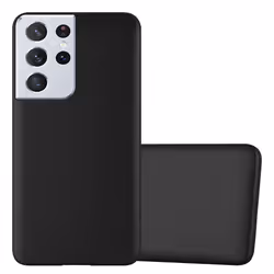 Cadorabo Case for Samsung Galaxy S21 ULTRA Cover Matt Metallic Protection TPU Silicone Gel Back case - METALLIC BLACK
