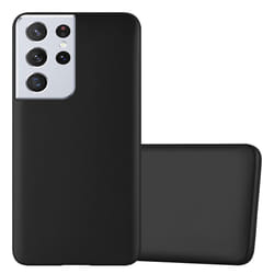 Cadorabo Case for Samsung Galaxy S21 ULTRA Cover Matt Metallic Protection TPU Silicone Gel Back case - METALLIC BLACK