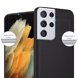 Cadorabo Case for Samsung Galaxy S21 ULTRA Cover Matt Metallic Protection TPU Silicone Gel Back case - METALLIC BLACK