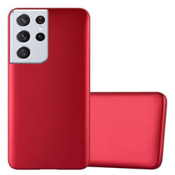 Cadorabo Case for Samsung Galaxy S21 ULTRA Cover Matt Metallic Protection TPU Silicone Gel Back case - METALLIC RED