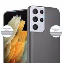 Cadorabo Case for Samsung Galaxy S21 ULTRA Cover Matt Metallic Protection TPU Silicone Gel Back case - METALLIC GREY