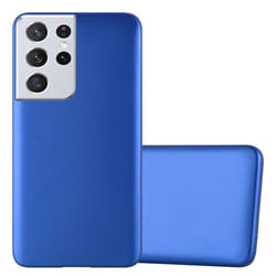 Cadorabo Case for Samsung Galaxy S21 ULTRA Cover Matt Metallic Protection TPU Silicone Gel Back case - METALLIC BLUE