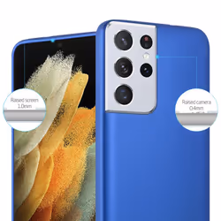 Cadorabo Case for Samsung Galaxy S21 ULTRA Cover Matt Metallic Protection TPU Silicone Gel Back case - METALLIC BLUE
