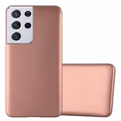 Cadorabo Case for Samsung Galaxy S21 ULTRA Cover Matt Metallic Protection TPU Silicone Gel Back case - METALLIC ROSÃ GOLD