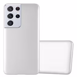 Cadorabo Case for Samsung Galaxy S21 ULTRA Cover Matt Metallic Protection TPU Silicone Gel Back case - METALLIC SILVER