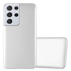 Cadorabo Case for Samsung Galaxy S21 ULTRA Cover Matt Metallic Protection TPU Silicone Gel Back case - METALLIC SILVER
