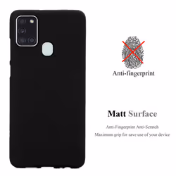 Cadorabo Case for Samsung Galaxy A21s Cover Matt Protection TPU Silicone Gel Back case - FROST BLACK