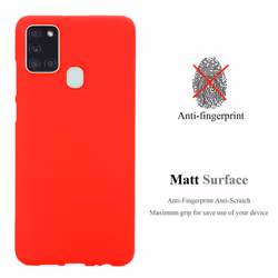 Cadorabo Case for Samsung Galaxy A21s Cover Matt Protection TPU Silicone Gel Back case - FROST RED