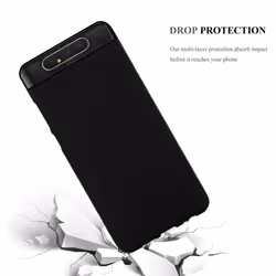 Cadorabo Case for Samsung Galaxy A80 / A90 4G Cover Matt Protection TPU Silicone Gel Back case - FROST BLACK