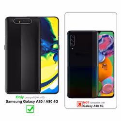 Cadorabo Case for Samsung Galaxy A80 / A90 4G Cover Matt Protection TPU Silicone Gel Back case - FROST DARK BLUE