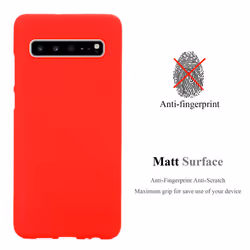 Cadorabo Case for Samsung Galaxy S10 5G Cover Matt Protection TPU Silicone Gel Back case - FROST RED