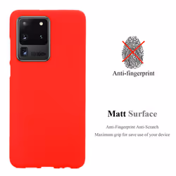 Cadorabo Case for Samsung Galaxy S20 ULTRA Cover Matt Protection TPU Silicone Gel Back case - FROST RED