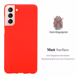 Cadorabo Case for Samsung Galaxy S21 5G Cover Matt Protection TPU Silicone Gel Back case - FROST RED
