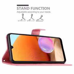 Cadorabo Flower Case for Samsung Galaxy A32 4G Cover Book Wallet Protection PU Leather Flip Etui magnetic closure - FLORAL PINK